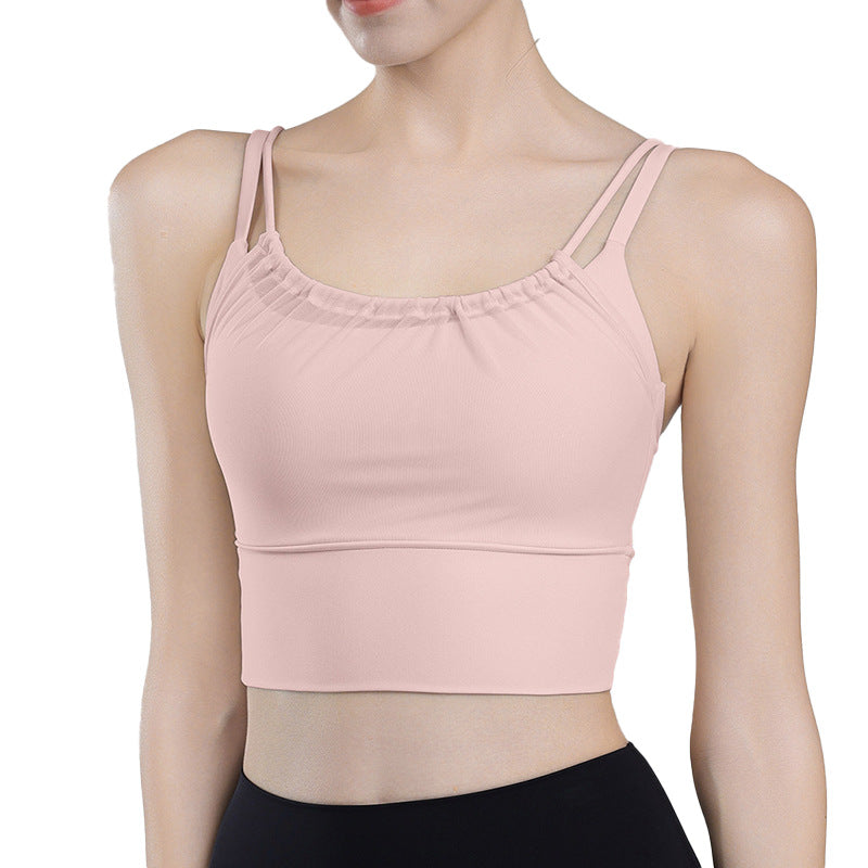 TIANQINGSE Fake Two Pieces with Chest Pads To Gather Underwear Sports Vest