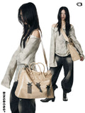 BINGBONG Retro Burst Pattern Fringed Shoulder Messenger Bag