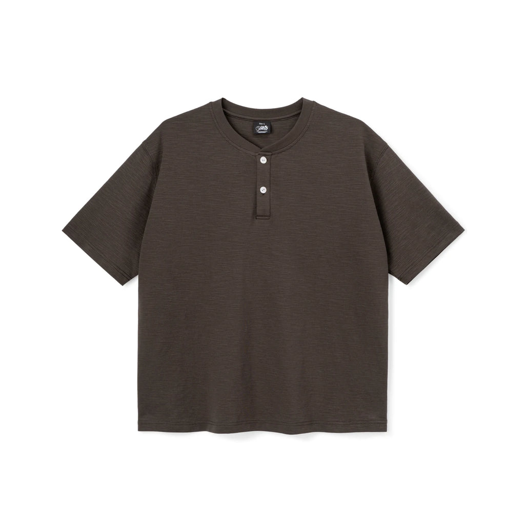 SUPERTOFU 230g Breathable Slightly Loose Henley Tee
