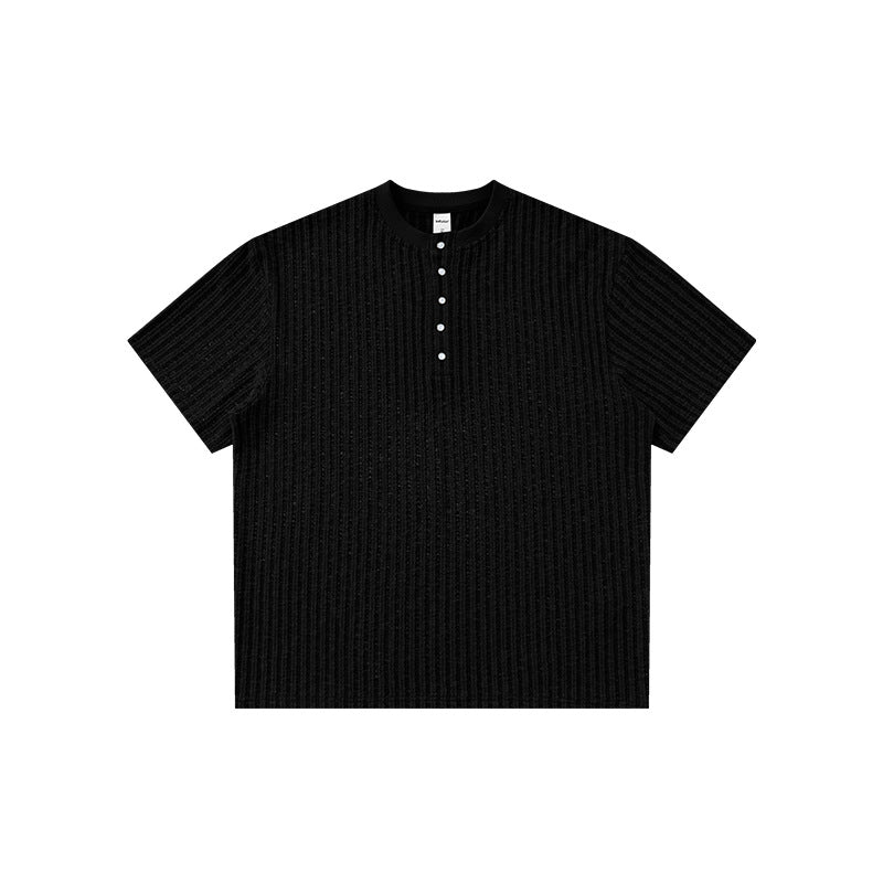Inflation Henley Jacquard 200g Breathable Relaxed Tee