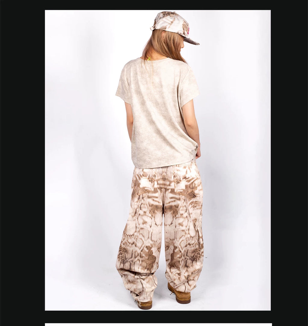 YBSSTREETMARKET Vintage Desert Snake Wide Leg Pants
