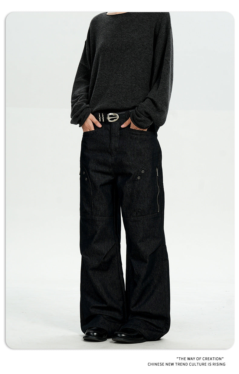 11KN Vintage Loose Versatile Wide Leg Straight Pants