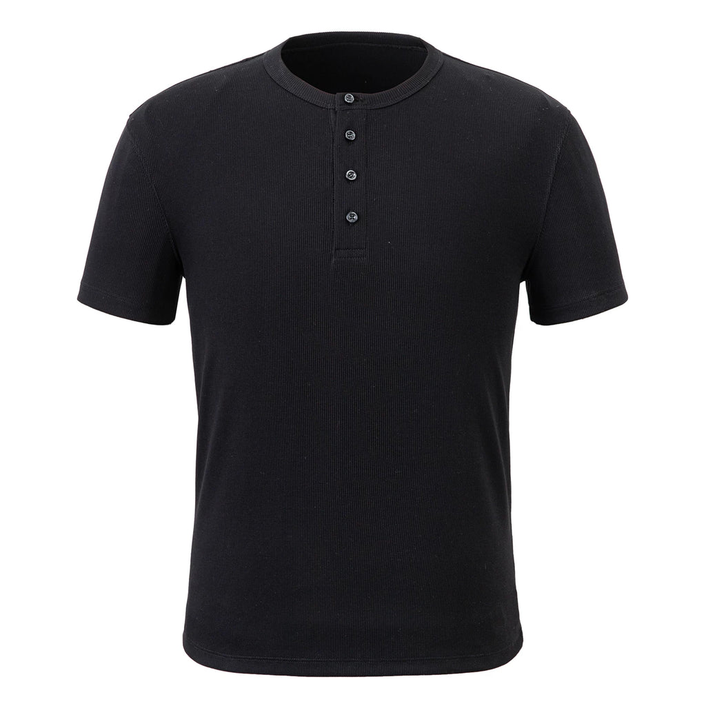 Azure Lisseur Slim Fit Quick-Dry -Button Henley Tee