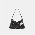 ANGELSKY Black Leather Magnetic Snap Underarm Bag