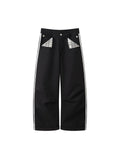 ANTSSTNA Straight-Leg Pleated Checkered Pants