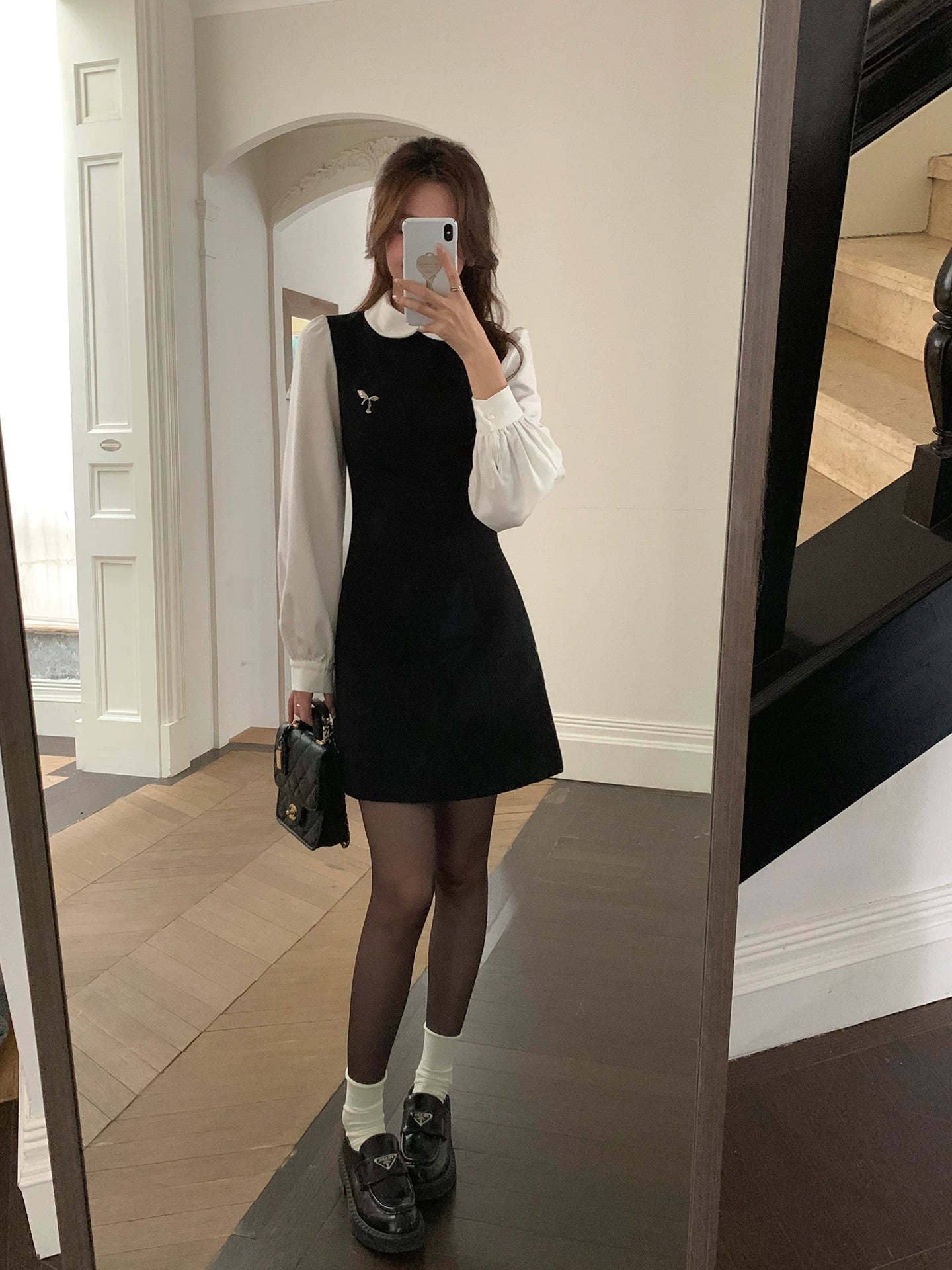 Even Korean Exquisite Simple Fake Two Waist Dress