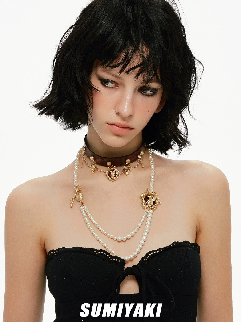 SUMIYAKI Leather Sweet Cool Necklace