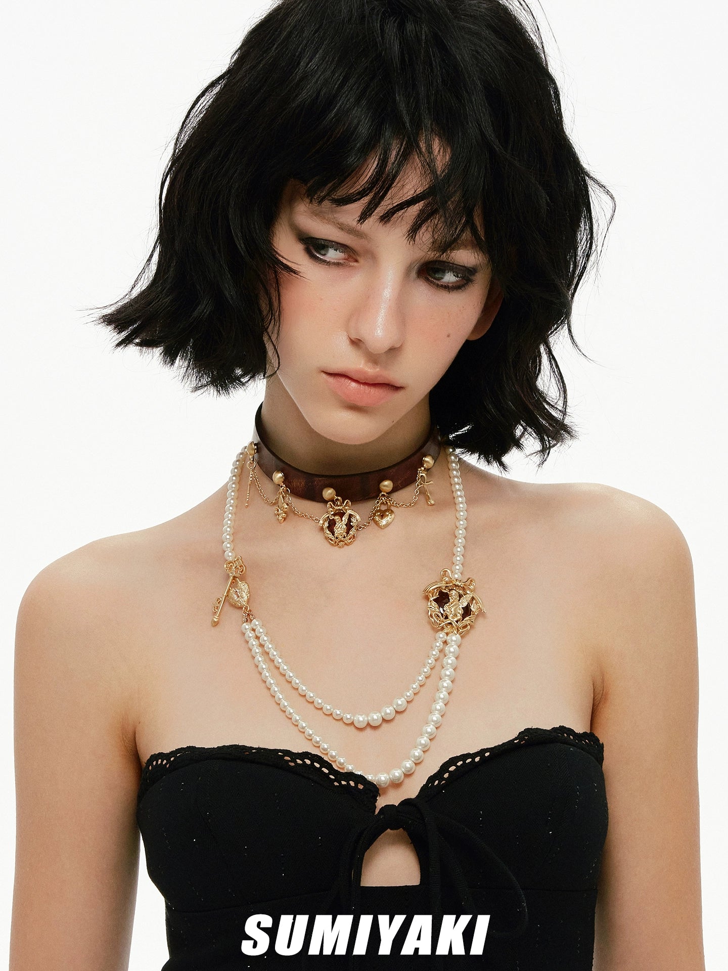 SUMIYAKI Leather Sweet Cool Necklace