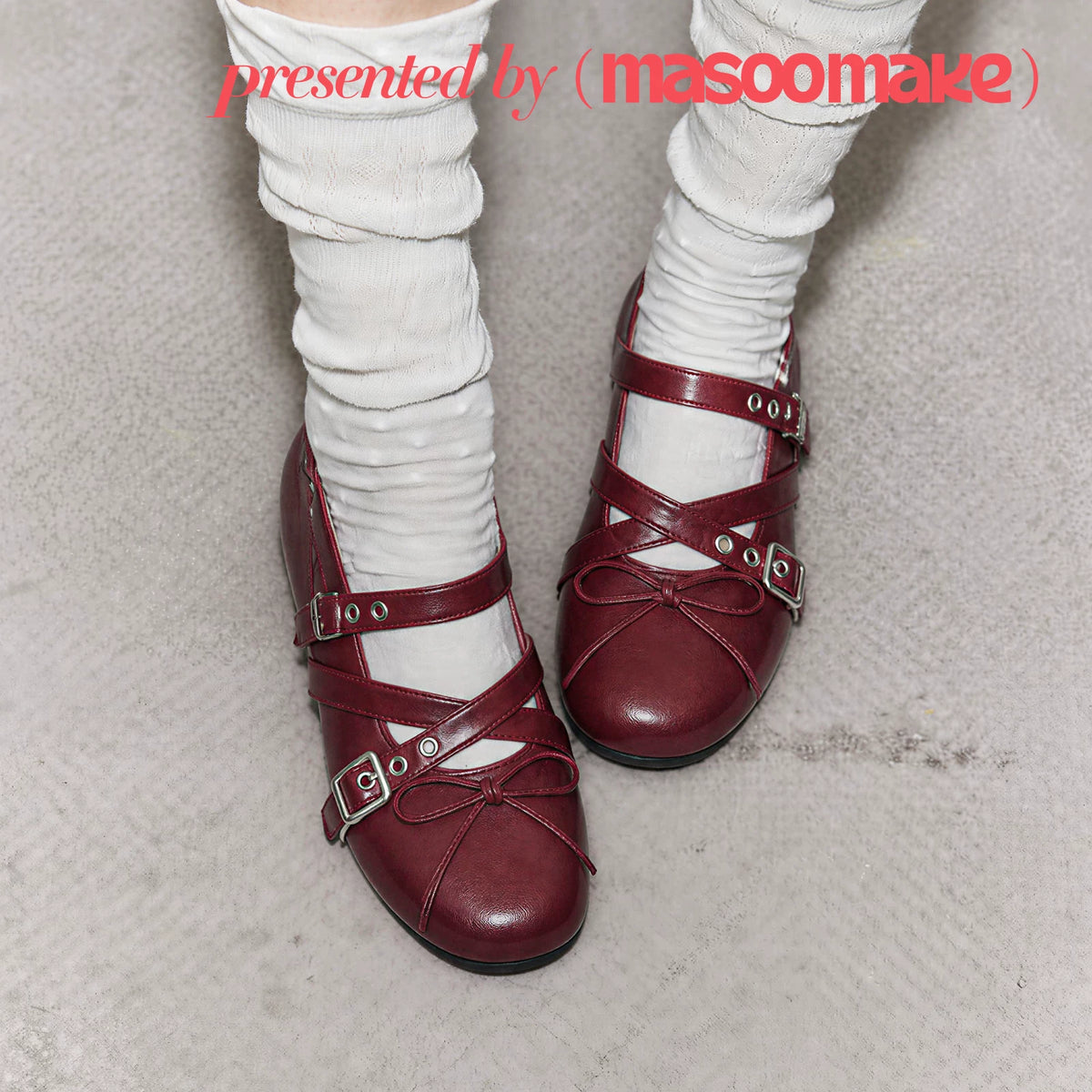 MASOOMAKE Leather Mary Jane Platform Heel