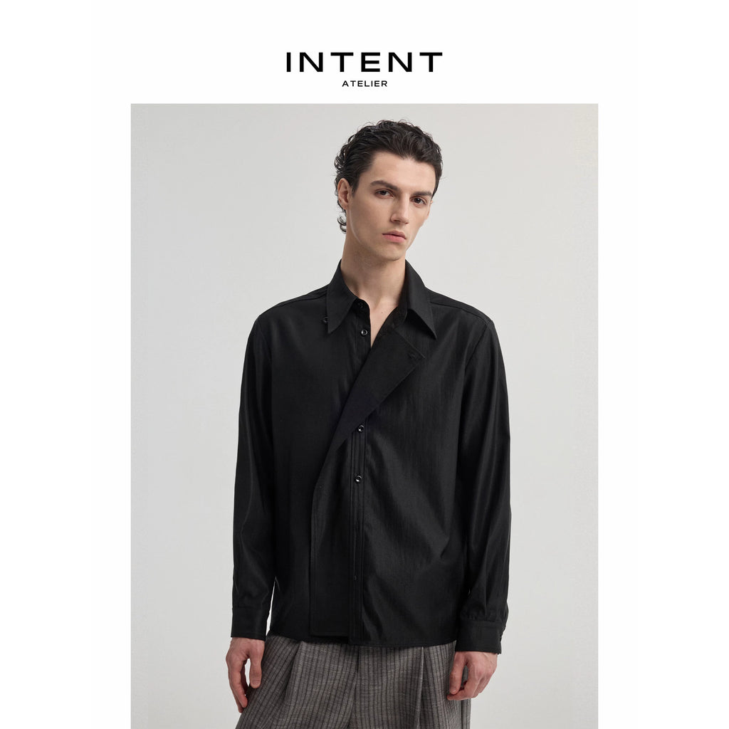 INTENT Asymmetrical Overlap Breathable Long-Sleeve Shirt