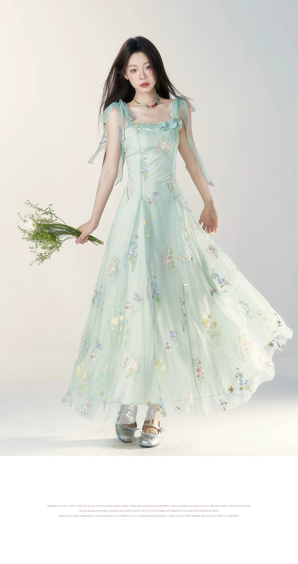 Wildberry Floral Suspender Waist Thin Dress