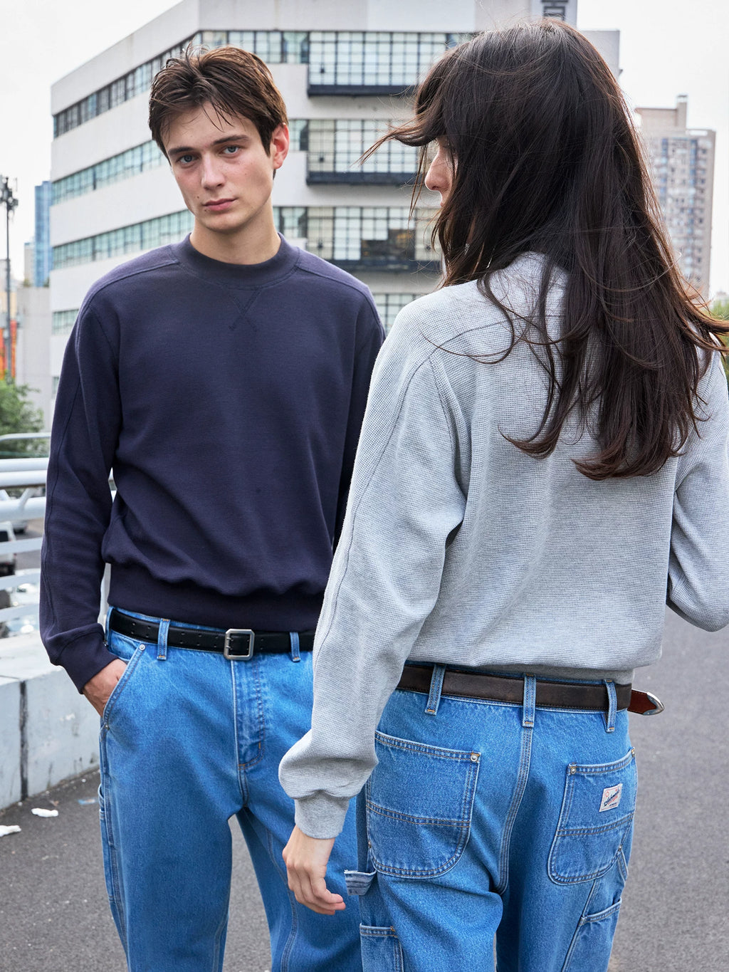VLABMADE Waffle Knit 300g Wrinkle-Resistant Cropped Sweatshirt