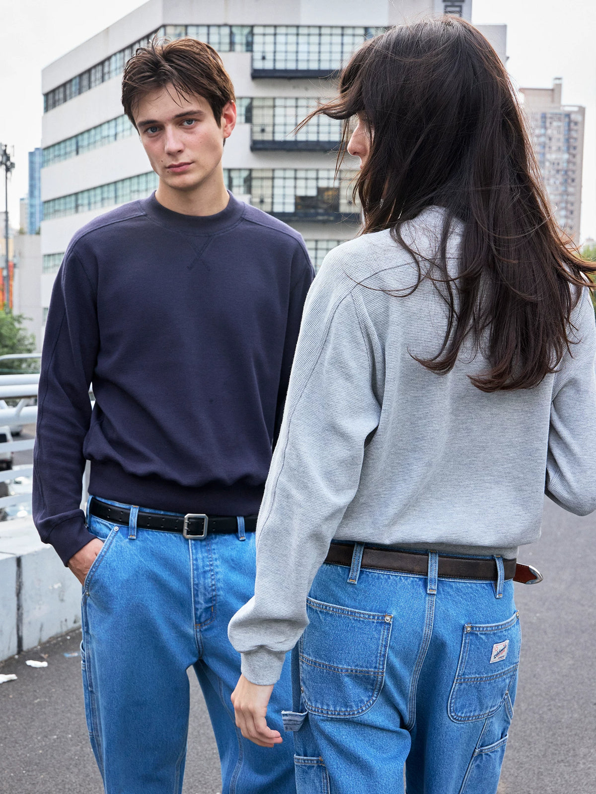 VLABMADE Waffle Knit 300g Wrinkle-Resistant Cropped Sweatshirt