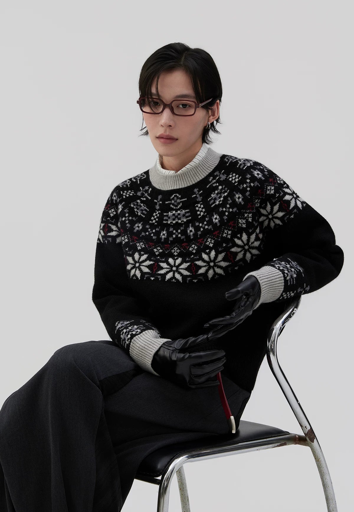 Sameuoo Casual Versatile Jacquard Sweater