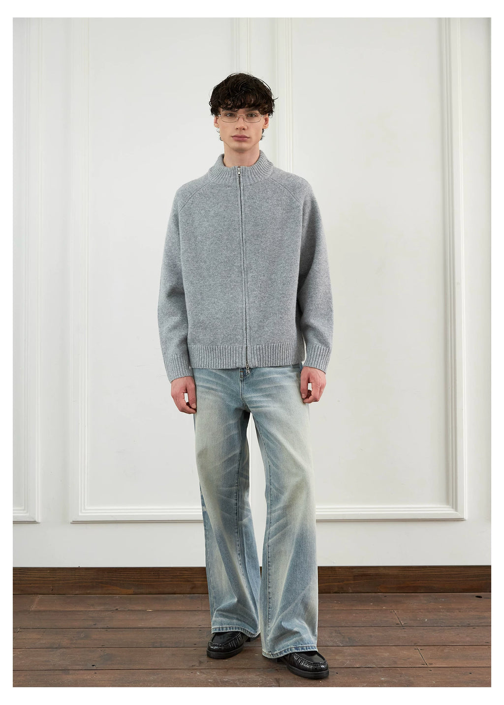 SINONOME Simple Loose Zipper Sweater