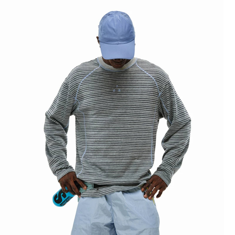 FPA Crew Neck Casual Contrast Striped Long Sleeve
