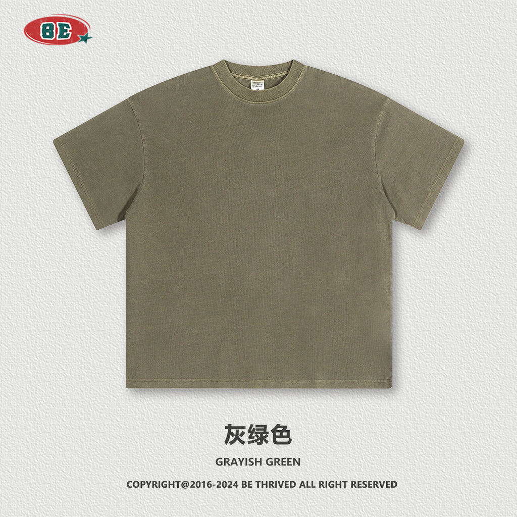 BE THRIVED Vintage Washed 220g Breathable Loose-Fit Tee