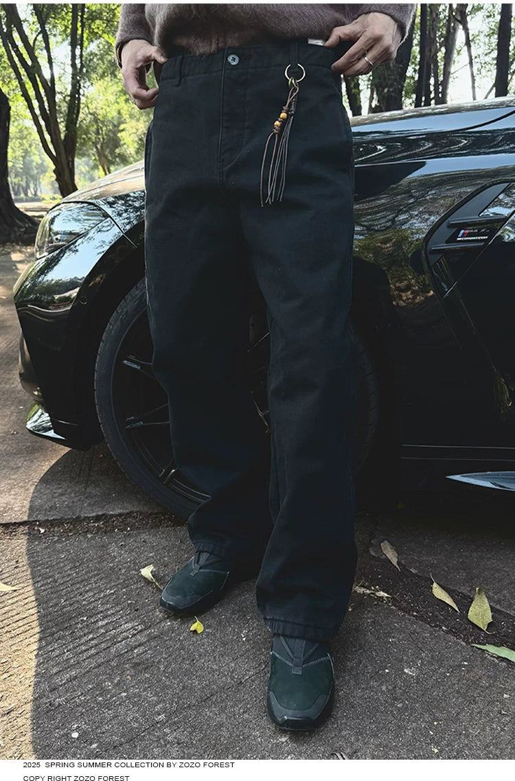 ZOZOFOREST Fleece Stiff Washed Casual Pants