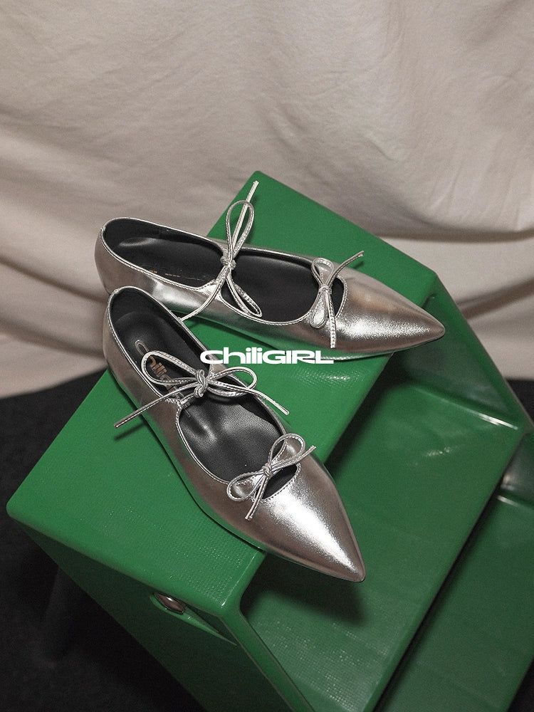 CHILIGIRL Bow-tie Flat Shoes
