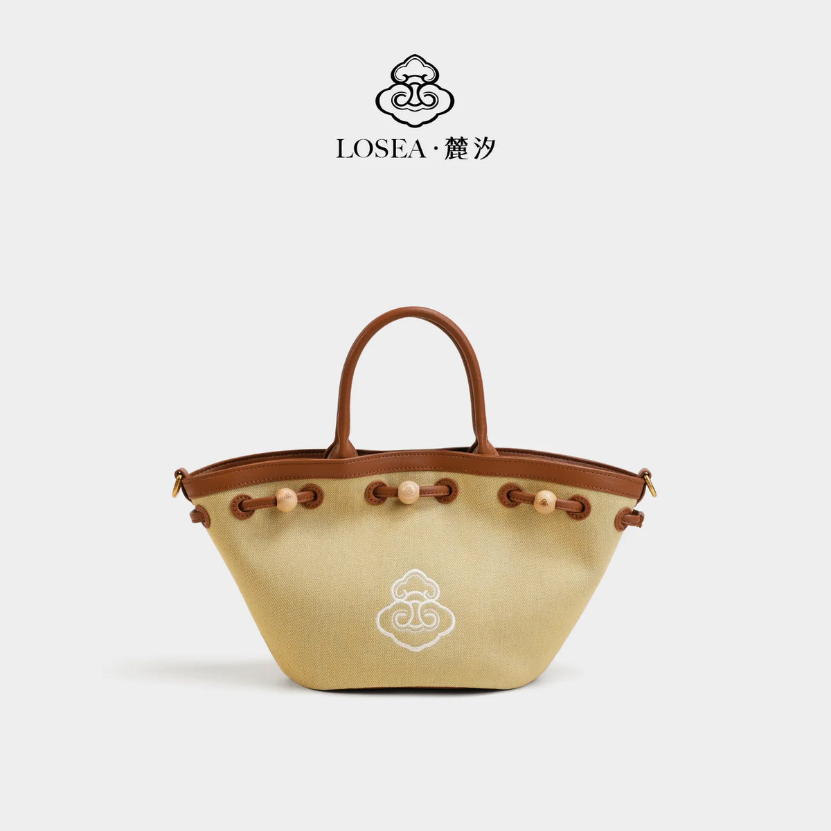 LOSEA Washed Denim Magnetic Snap Shoulder Bag