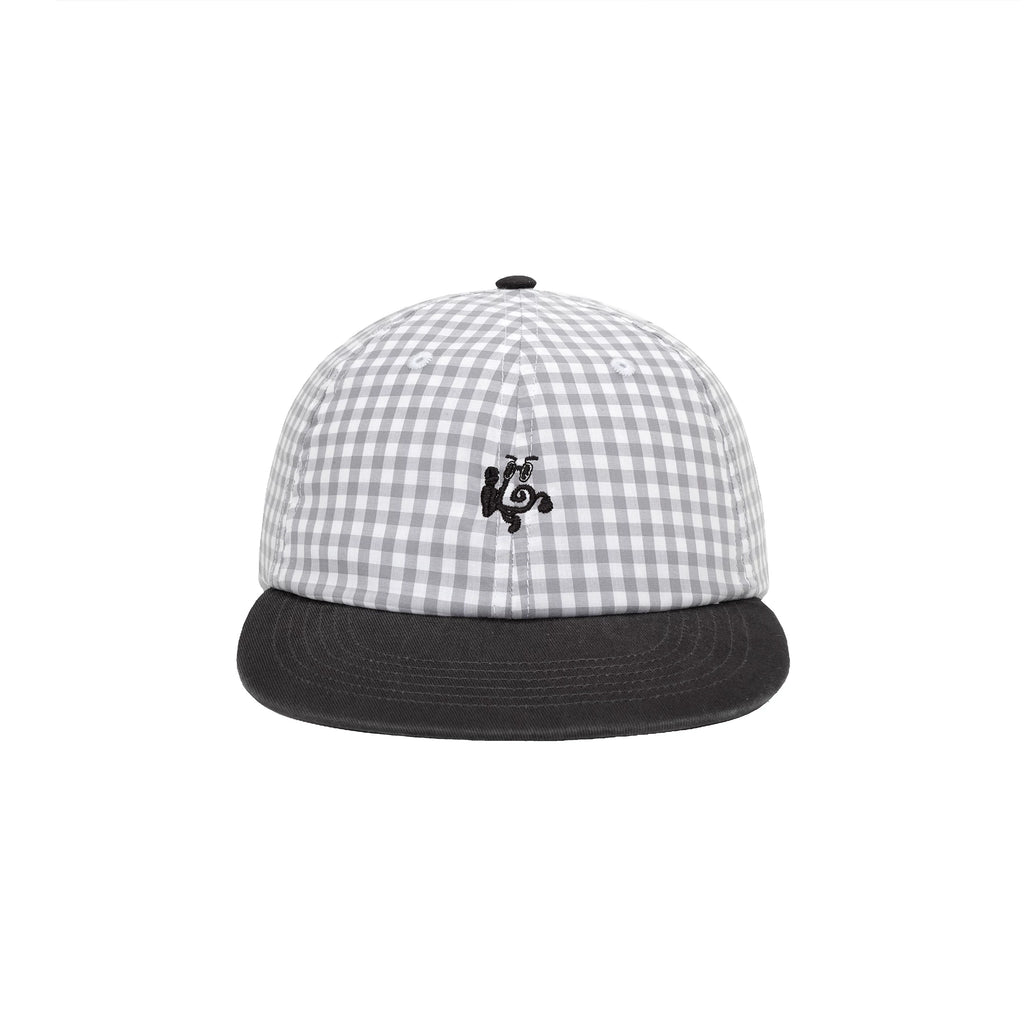 BENT IDEA Embroidered Plaid Flat-Brim Baseball Cap