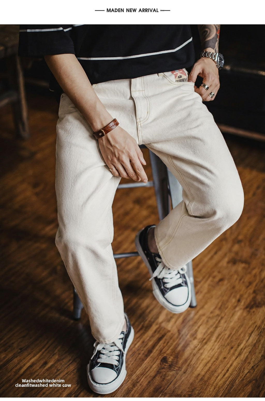 Madden Vintage White Wide Leg Jeans