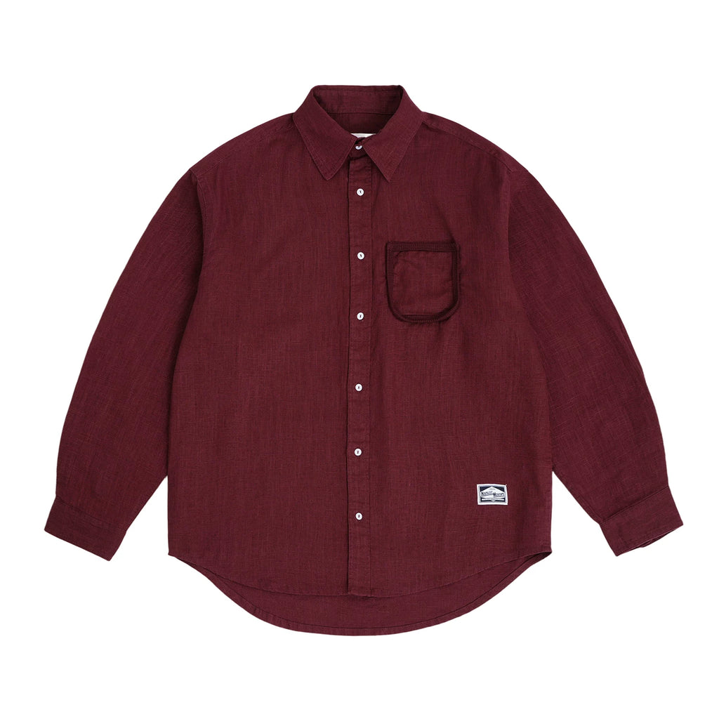 CENLES 225g Breathable Loose Ramie Work Shirt