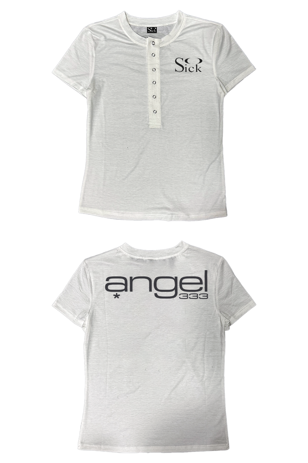 SoSick 25ss * "Basic Series" Front Shoulder Silver Buckle Crew Neck Premium Tee