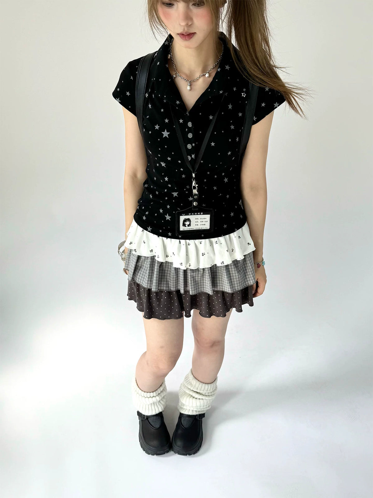 Kasugano TOO Too Starry Fitted Polo Tee