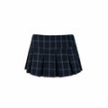 Jim Kennet Low Waist Vintage Blue Checked Pleated Dress