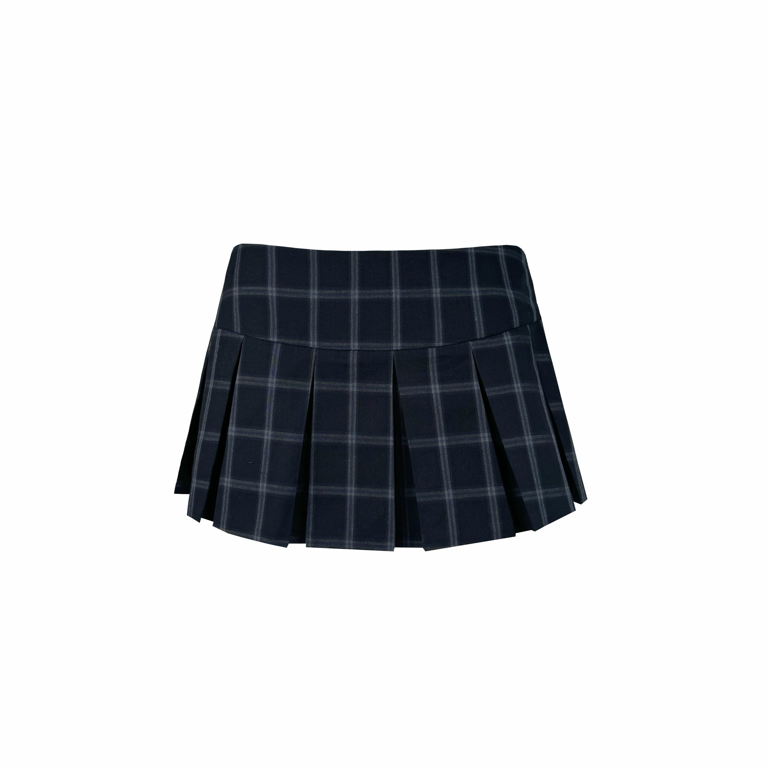 Jim Kennet Low Waist Vintage Blue Checked Pleated Dress