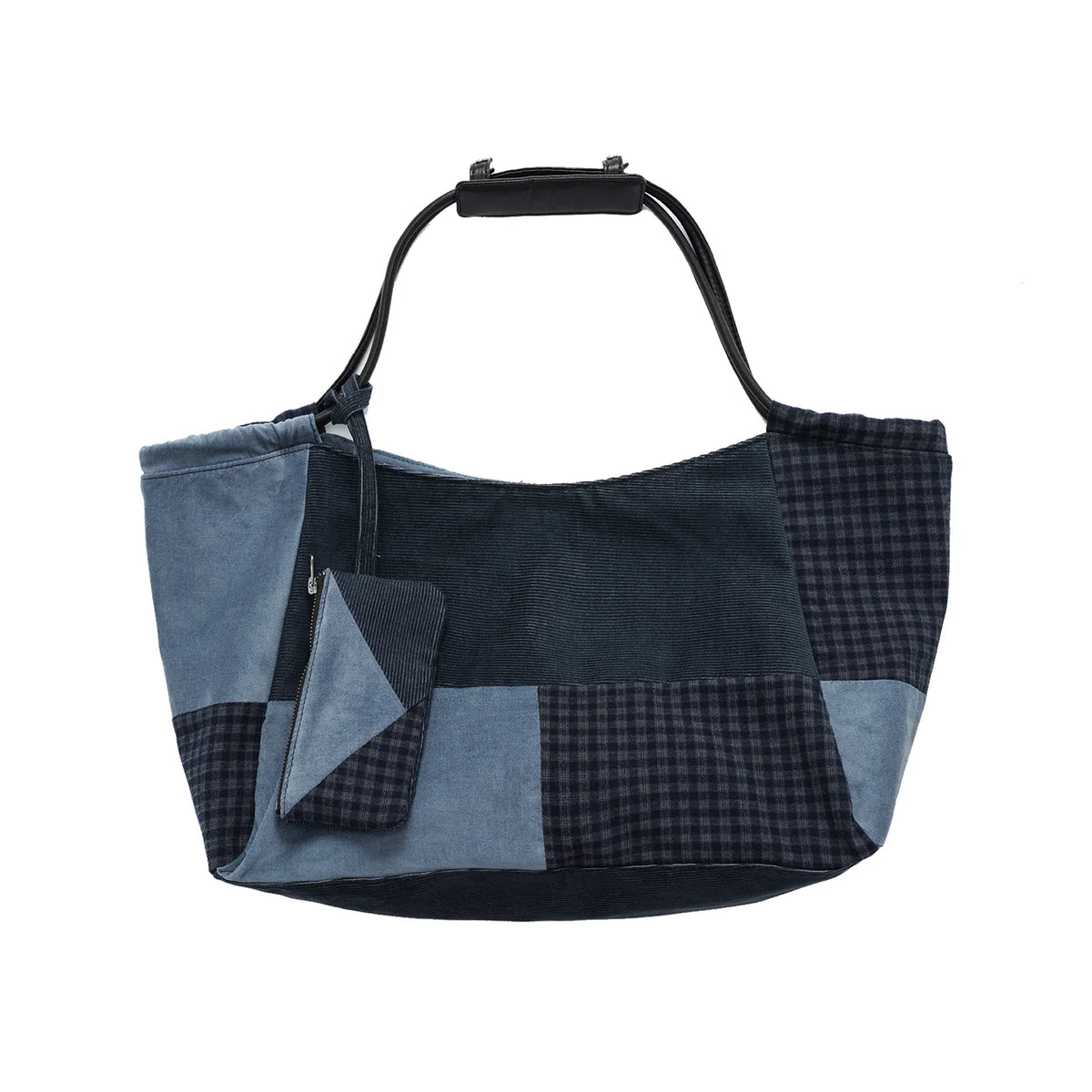 LR MADE Color-Block Patchwork Faux Leather Hobo Shoulder Bag