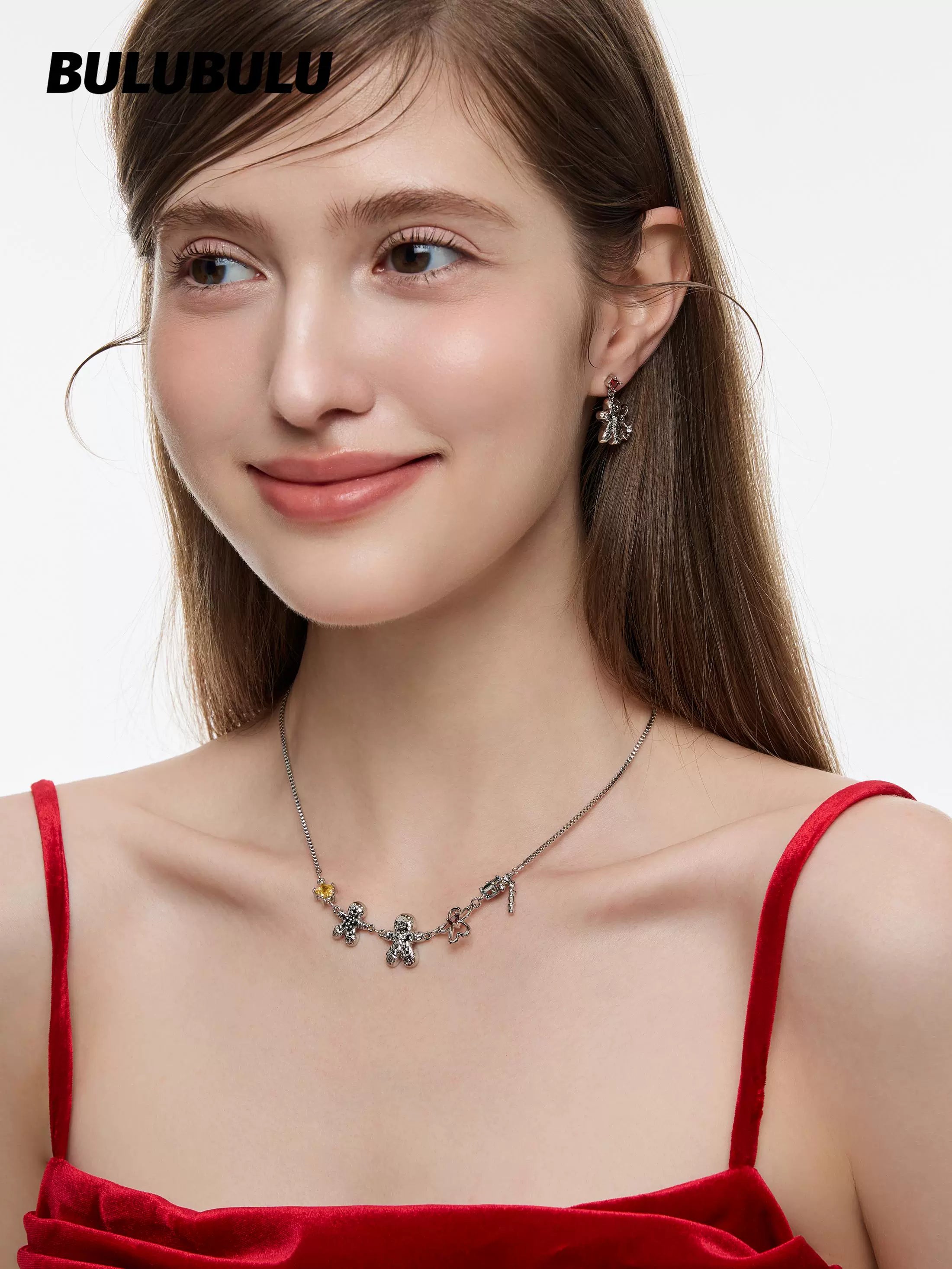 BULUBULU Gingerbread Man Premium Sense Collarbone Chain
