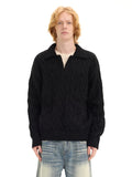 UNF Loose Cashmere Comfortable Soft Waxy Fake Two-piece Knitted Sweater