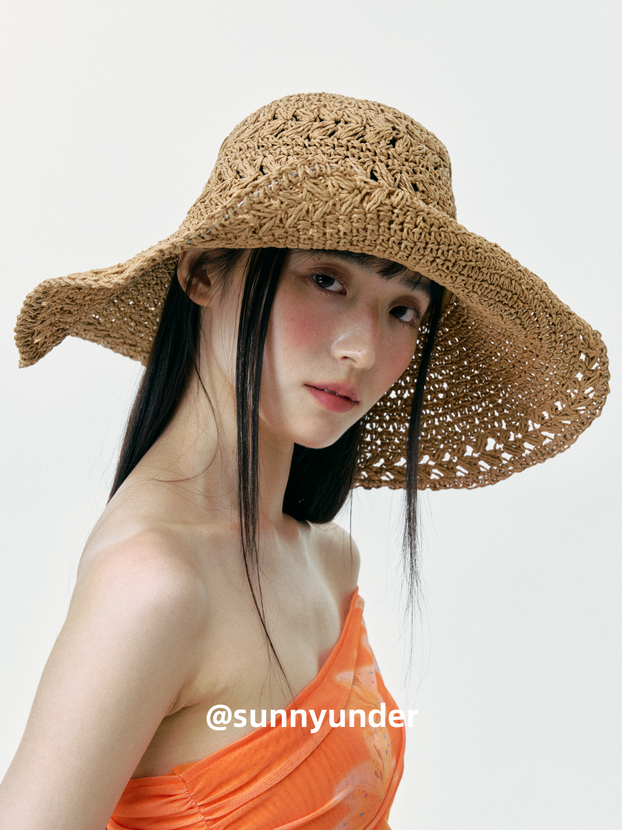 Sunnyunder Rollable Large Brim Breathable Straw Hat