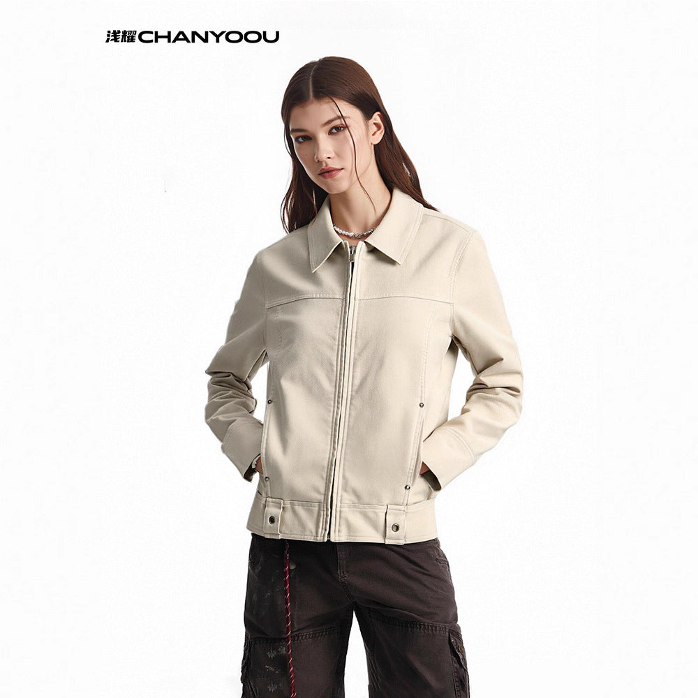 CHANYOOU Retro Short Slim and Thin Lapel Jacket