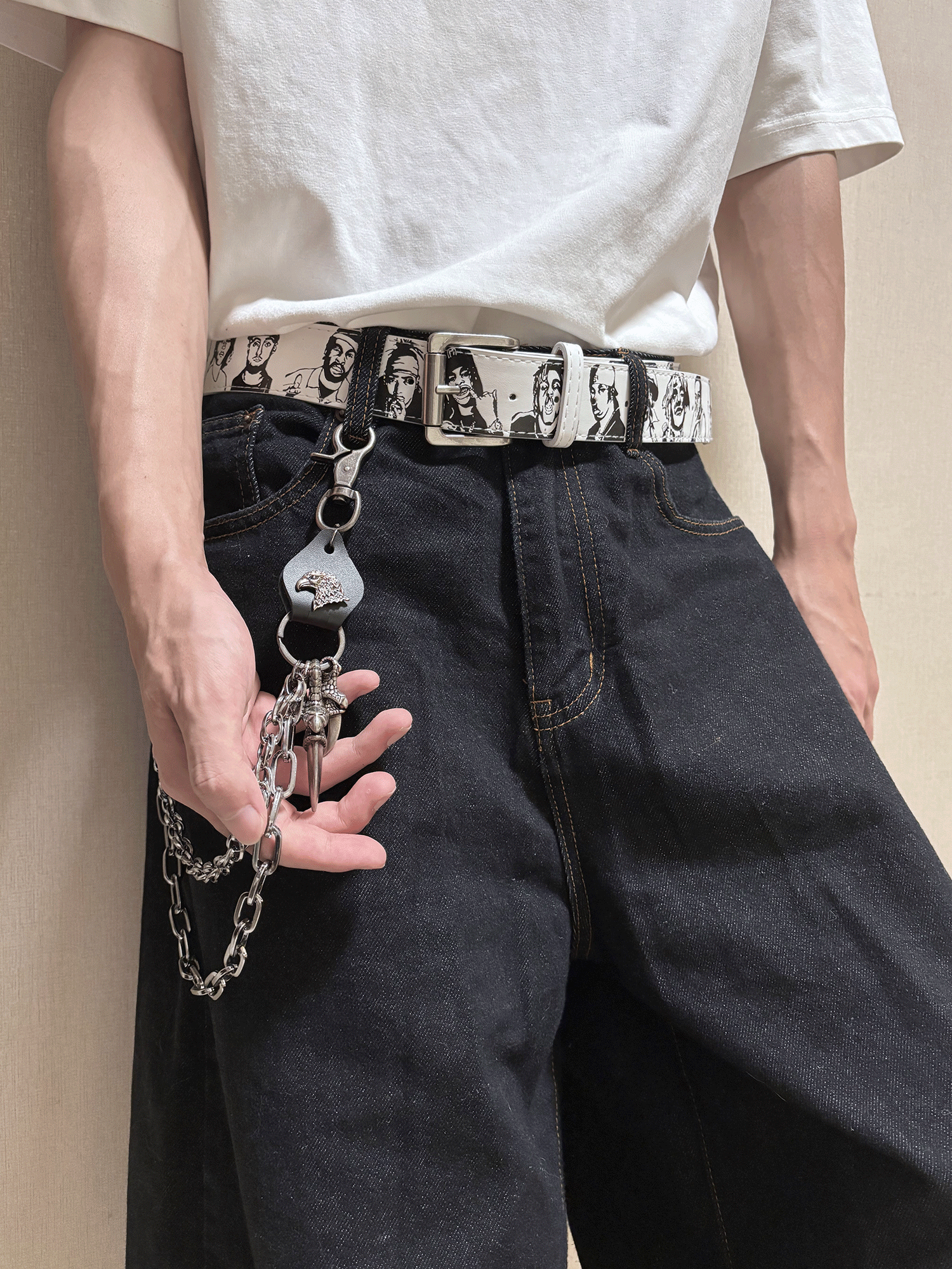 DPOL Hip Hop Original Portrait Hand Painted Belt