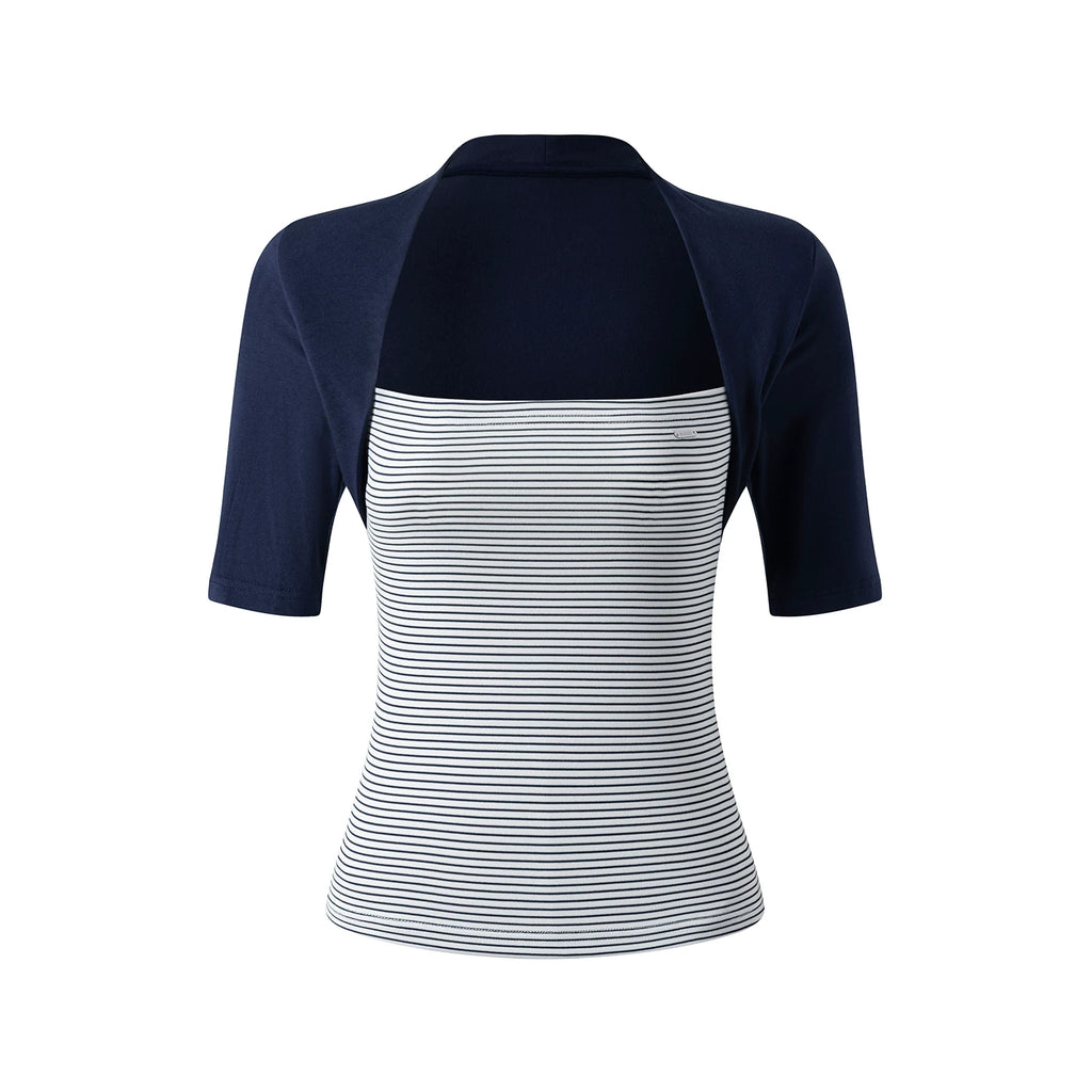 MoodBerry Striped Slim Fit Two-Piece Tee