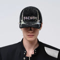 FACEON LAB Rhinestone-Studded Black Baseball Cap