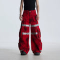 NOMANIAI Dirty-dyed Multi-pocket Workwear Wide-leg Jeans