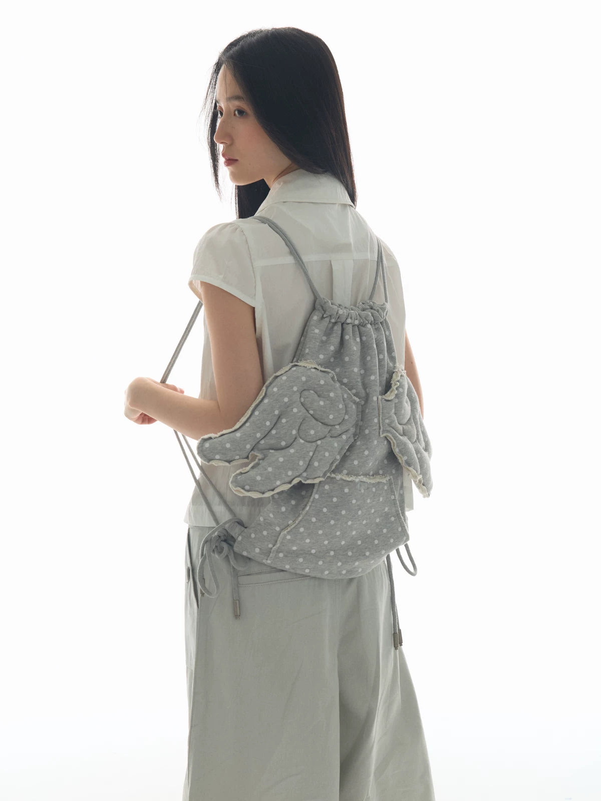 Yawhat Polka Dot Three-dimensional Wings Burr Backpack