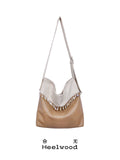 Heelwood Beach Color-Block Faux Leather Magnetic Snap Hobo Bag