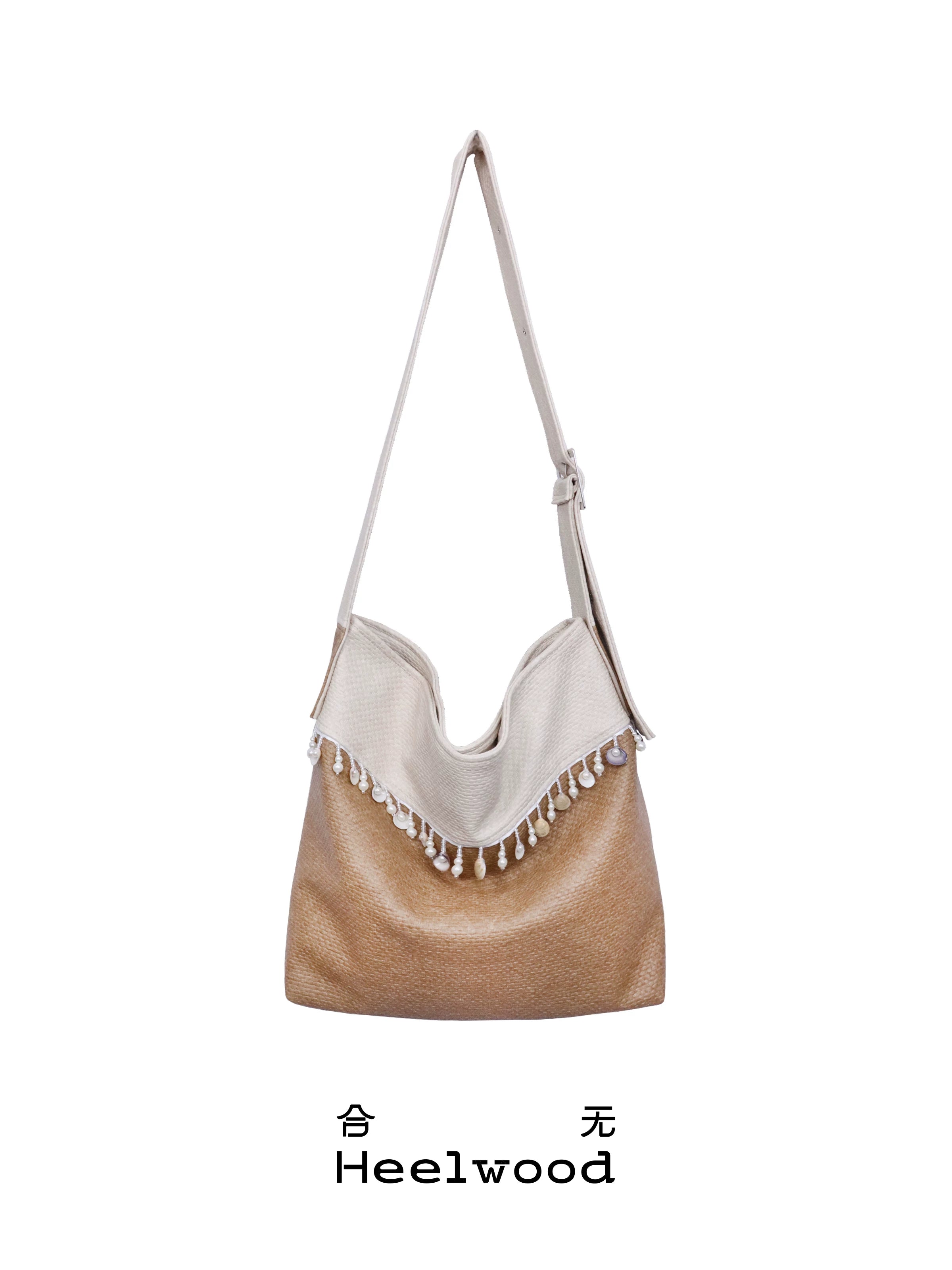 Heelwood Beach Color-Block Faux Leather Magnetic Snap Hobo Bag