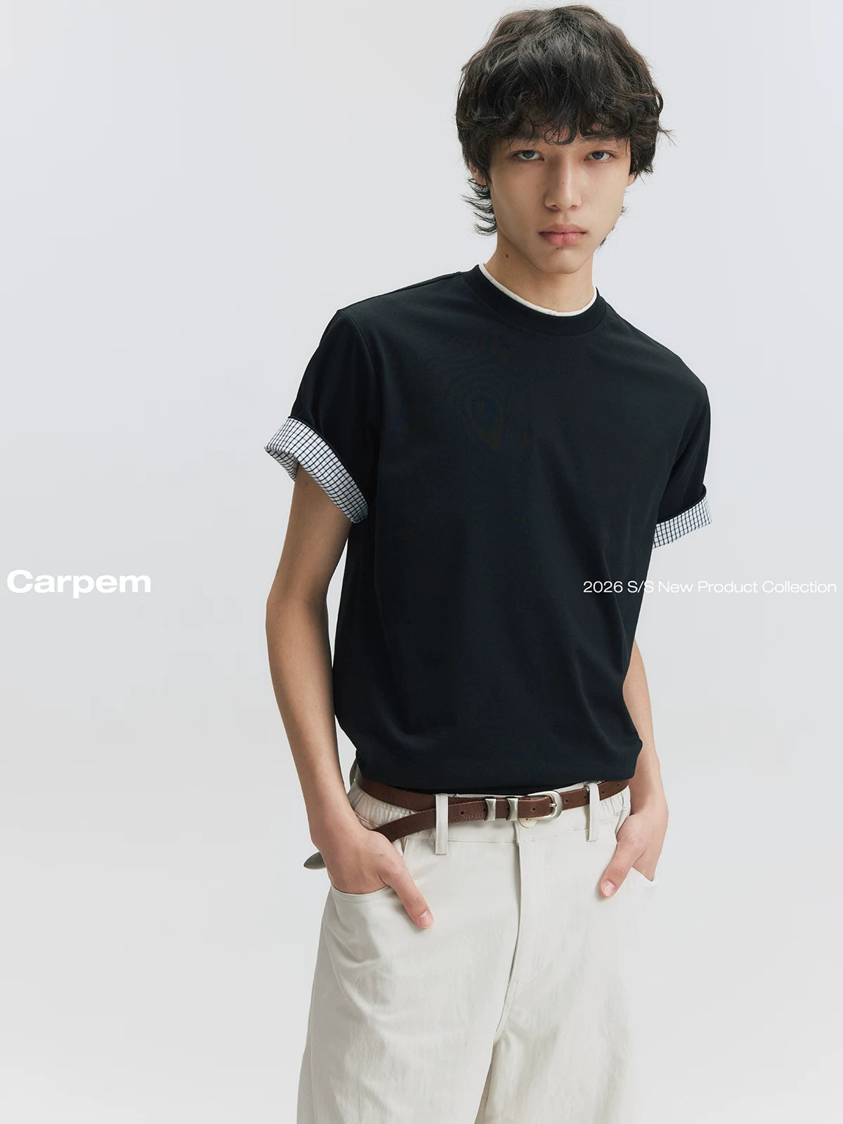 CARPEM Cool-Touch Checkered Patchwork Oversized Tee