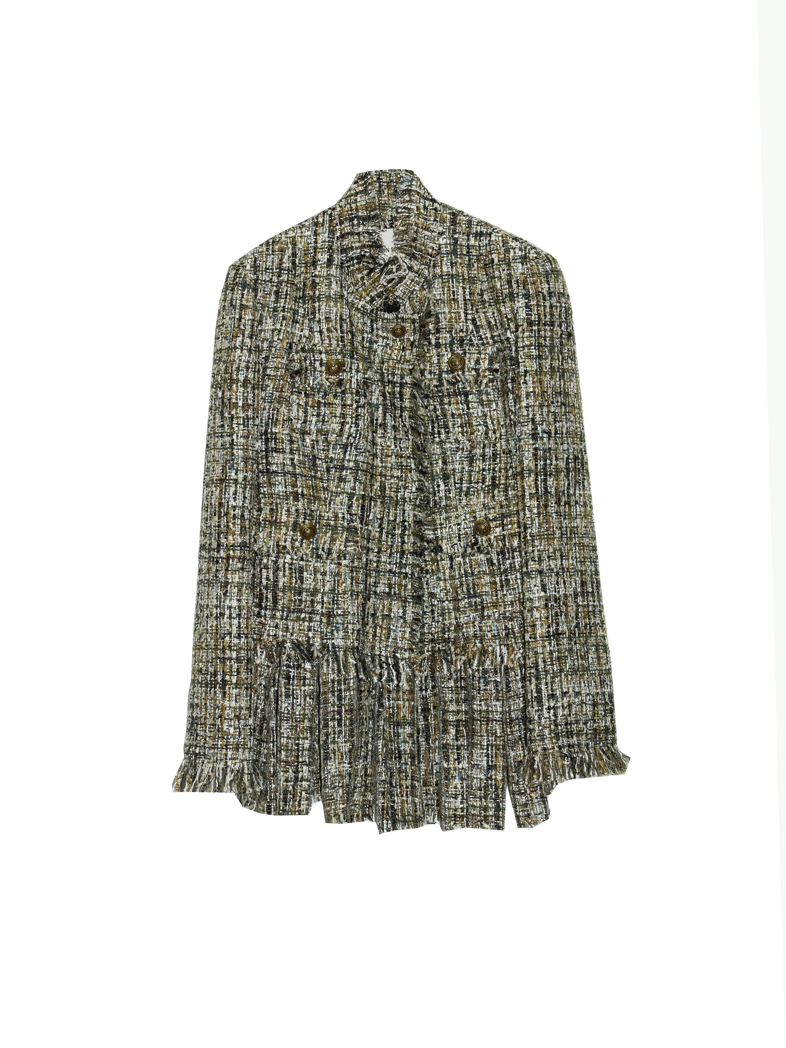 JNYLON Destructive Tassel Rough Edge Xiaoxiangfeng Jacket