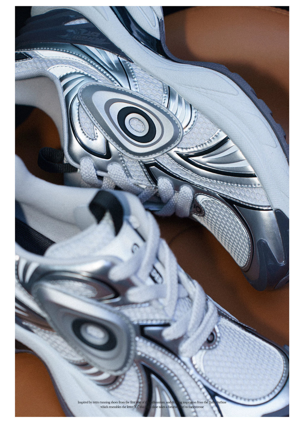 OLD ORDER Metallic Silver Chunky Platform Dad Sneaker