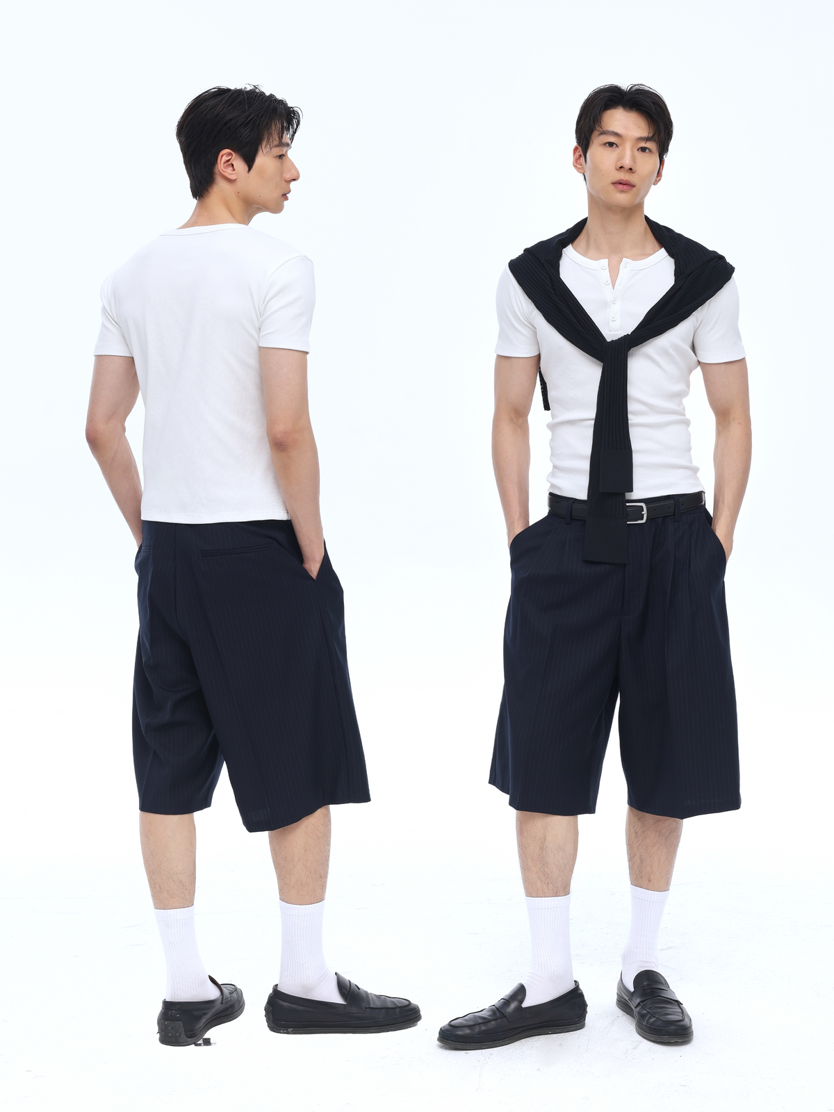 WEAVE White Henley 260g Breathable Slim Fit Tee
