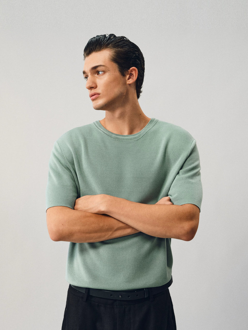 NONRADICAL Mulberry Silk 88% Lyocell Breathable Relaxed Tee
