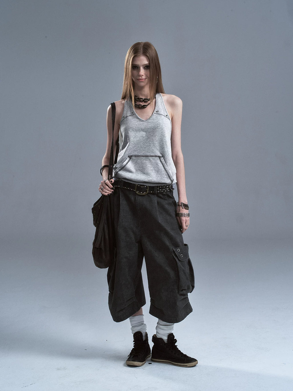 WearAndtear Neck Halter Contrasting Vest