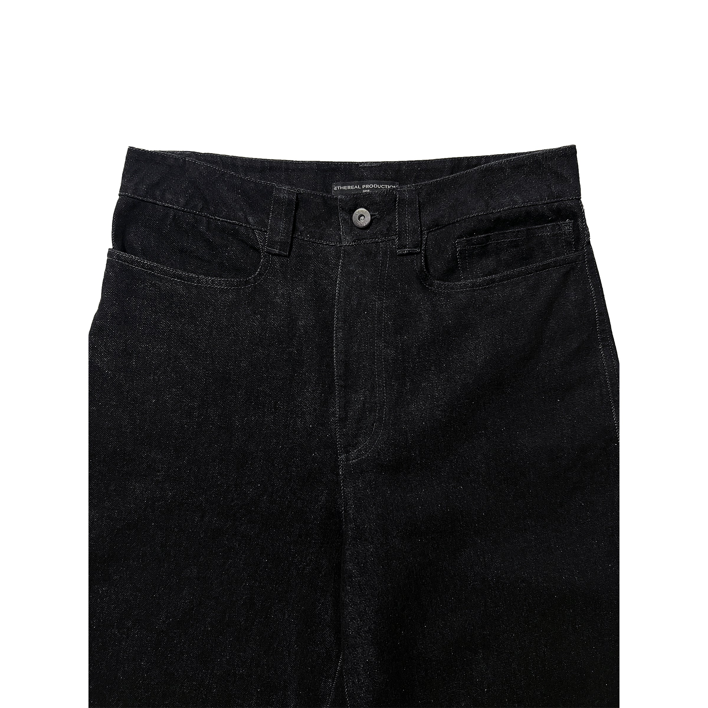 ETHEREAL PRODUCTION Loose Wide-leg Straight Denim Trousers